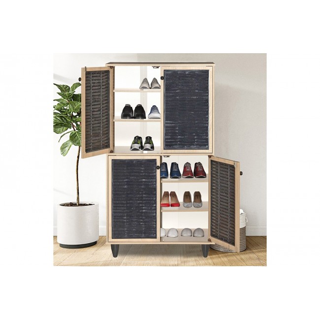 Παπουτσοθήκη-ντουλάπι "RONAN" χρώμα φυσικό 70.5x35x122