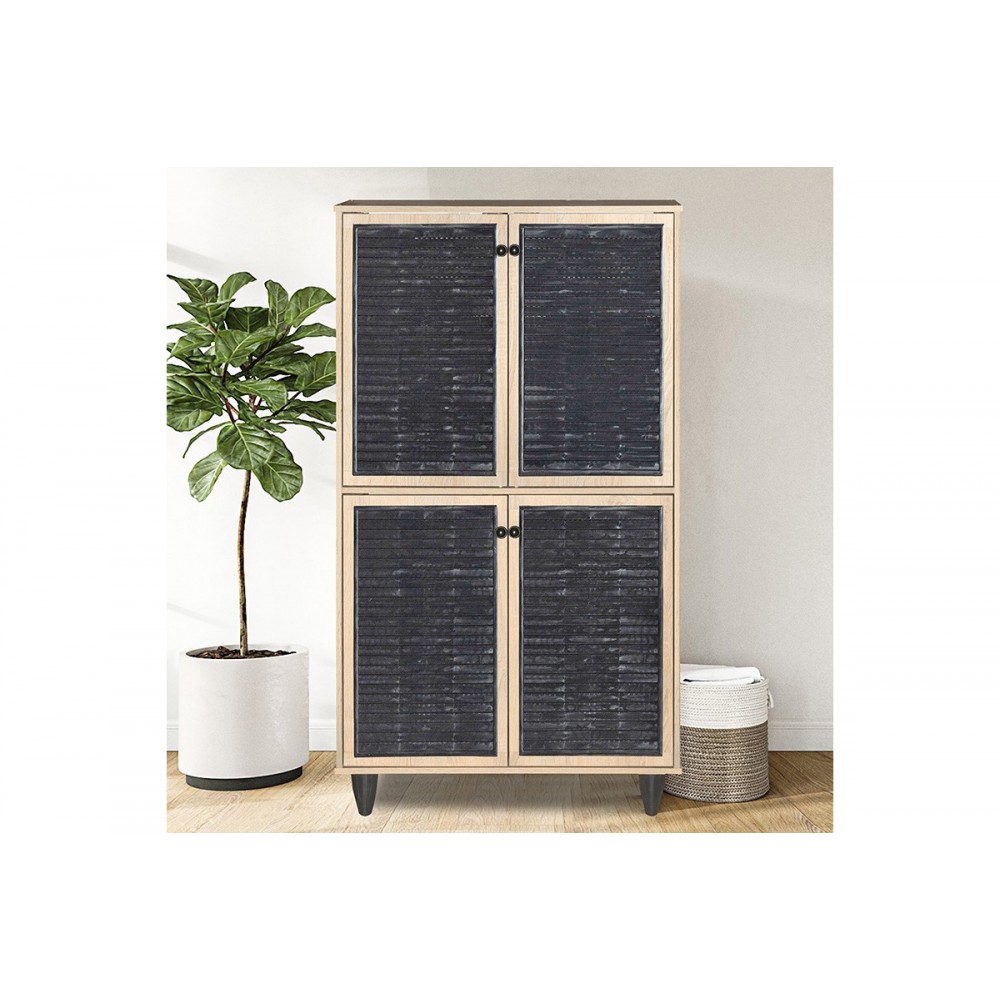 Παπουτσοθήκη-ντουλάπι "RONAN" χρώμα φυσικό 70.5x35x122