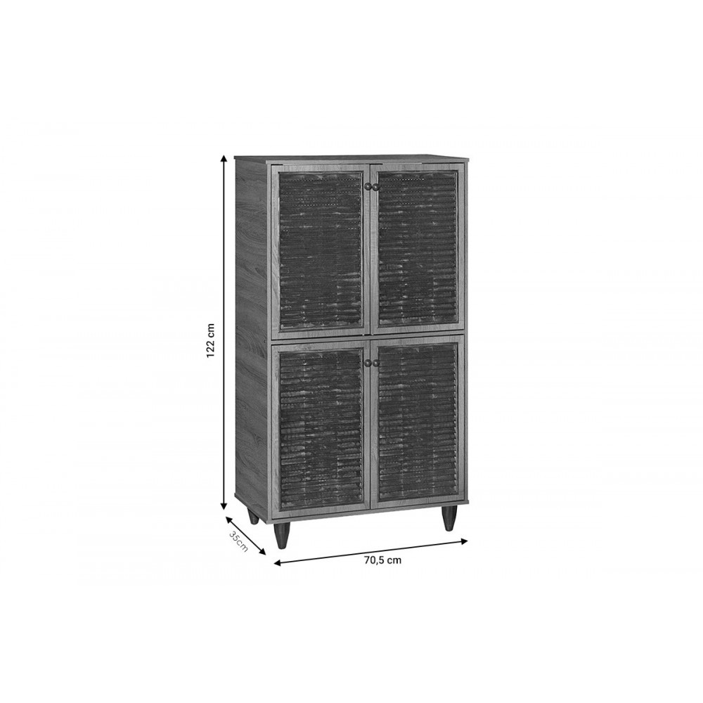 Παπουτσοθήκη-ντουλάπι "RONAN" χρώμα φυσικό 70.5x35x122