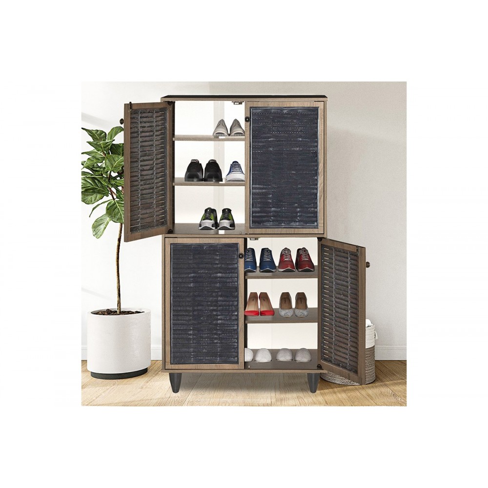 Παπουτσοθήκη-ντουλάπι "RONAN" χρώμα καρυδί 70.5x35x122