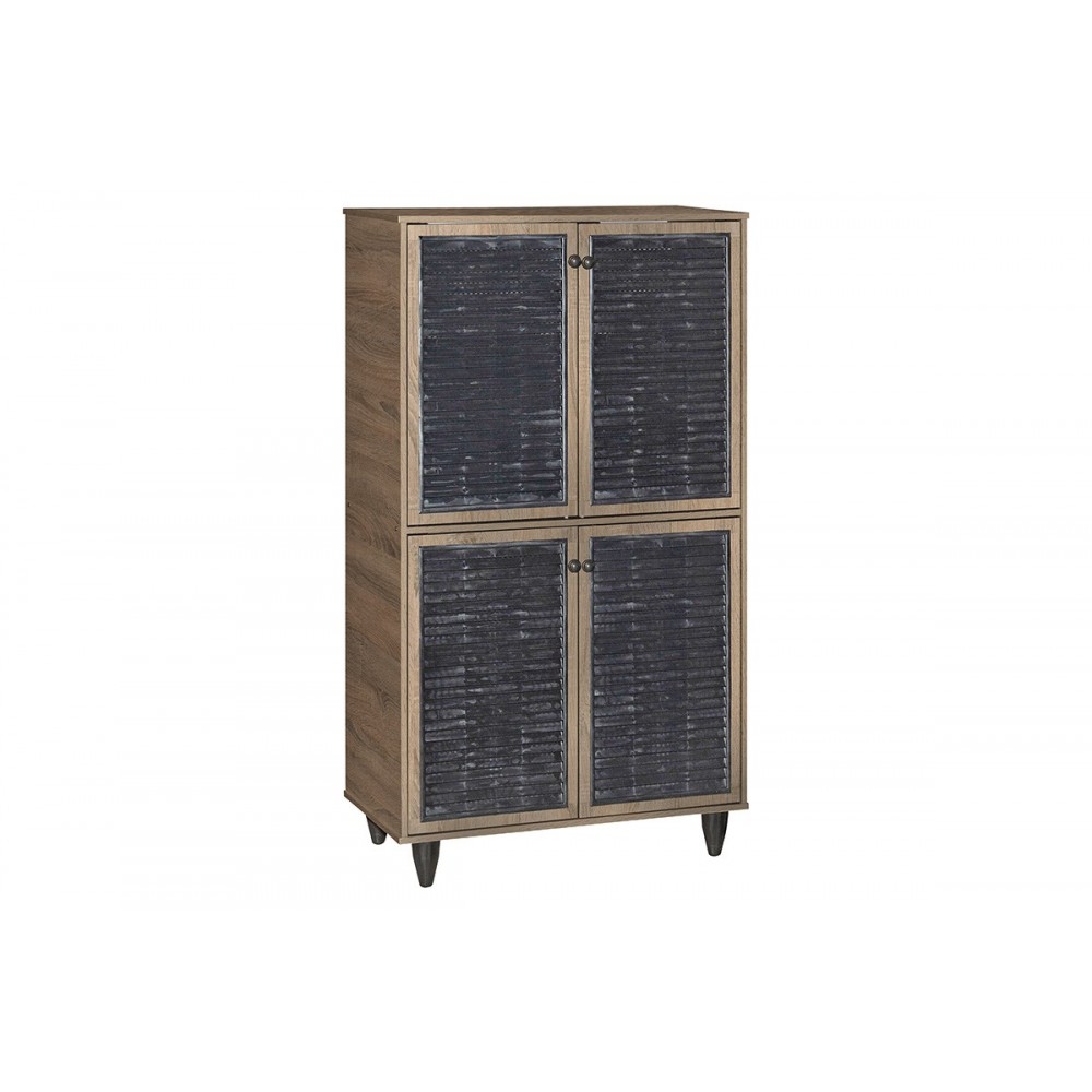 Παπουτσοθήκη-ντουλάπι "RONAN" χρώμα καρυδί 70.5x35x122