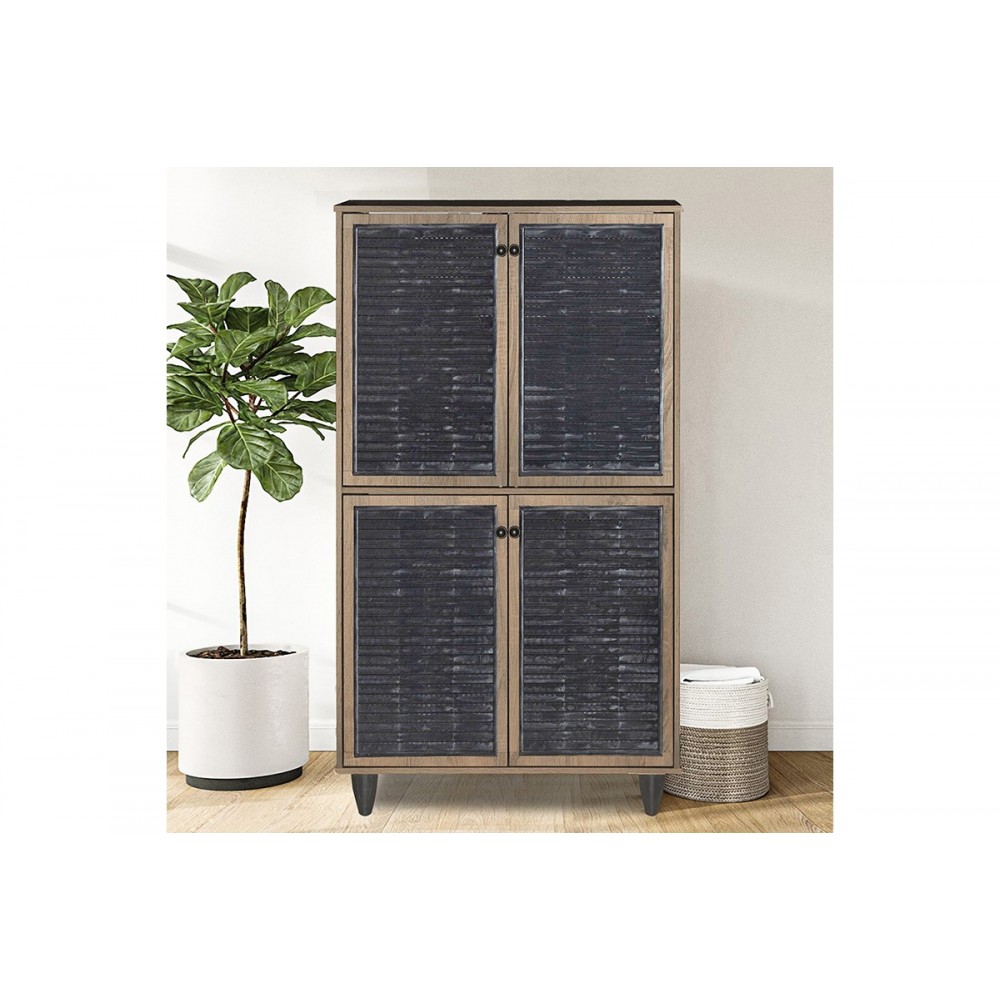 Παπουτσοθήκη-ντουλάπι "RONAN" χρώμα καρυδί 70.5x35x122