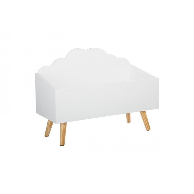 Κουτί αποθήκευσης "TIGGY" από ξύλο/MDF σε χρώμα λευκό/φυσικό 58x28x45,5