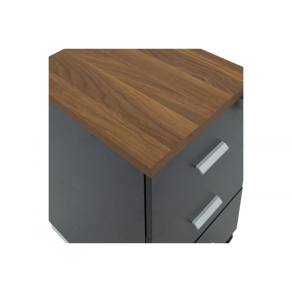 Συρταριέρα τροχήλατη ''OSCAR'' σε χρώμα καρυδί/ανθρακί 40x48x63