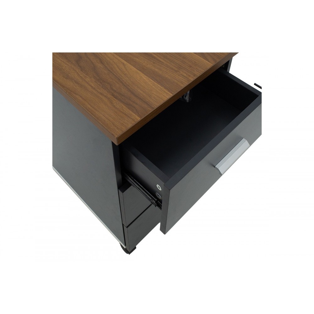 Συρταριέρα τροχήλατη ''OSCAR'' σε χρώμα καρυδί/ανθρακί 40x48x63