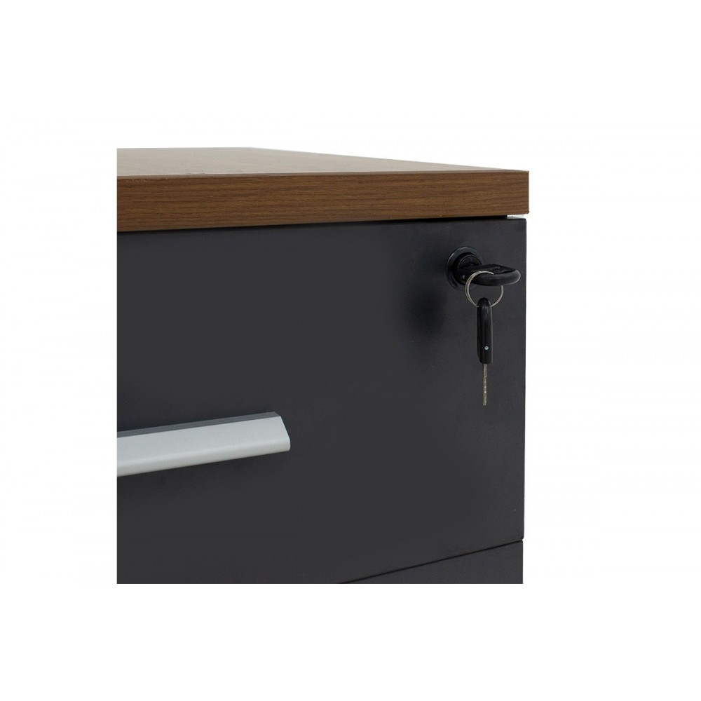 Συρταριέρα τροχήλατη ''OSCAR'' σε χρώμα καρυδί/ανθρακί 40x48x63