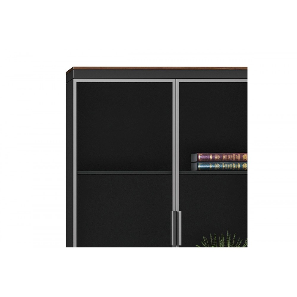 Ντουλάπα γραφείου ''OSCAR'' σε χρώμα  καρυδί/ανθρακί 80x40x200