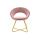Πολυθρόνα "VALENTINA" από μέταλλο/βελούδο σε χρώμα σάπιο μήλο/χρυσό 65x60x82