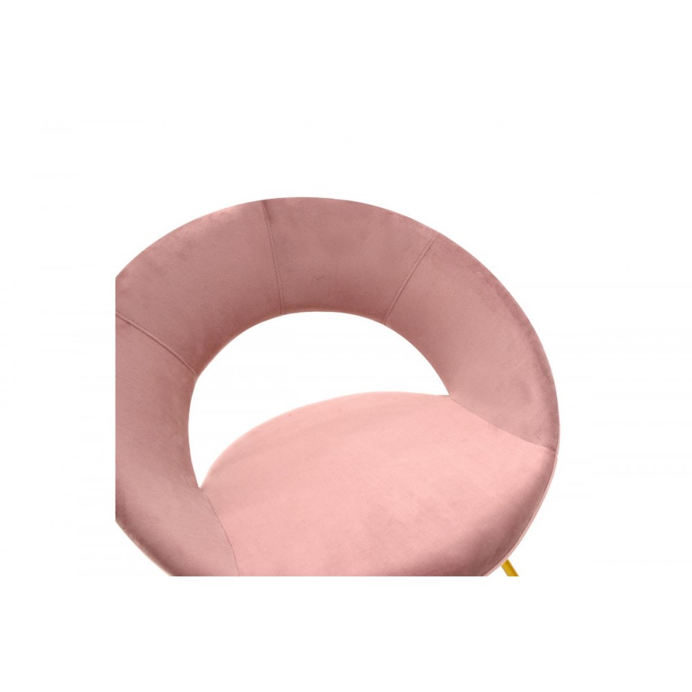 Πολυθρόνα "VALENTINA" από μέταλλο/βελούδο σε χρώμα σάπιο μήλο/χρυσό 65x60x82