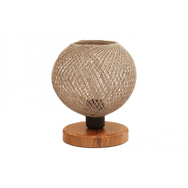 Επιτραπέζιο φωτιστικό ''POVILIA'' από ξύλο/PP σε χρώμα μπεζ/μαύρο Φ20x30