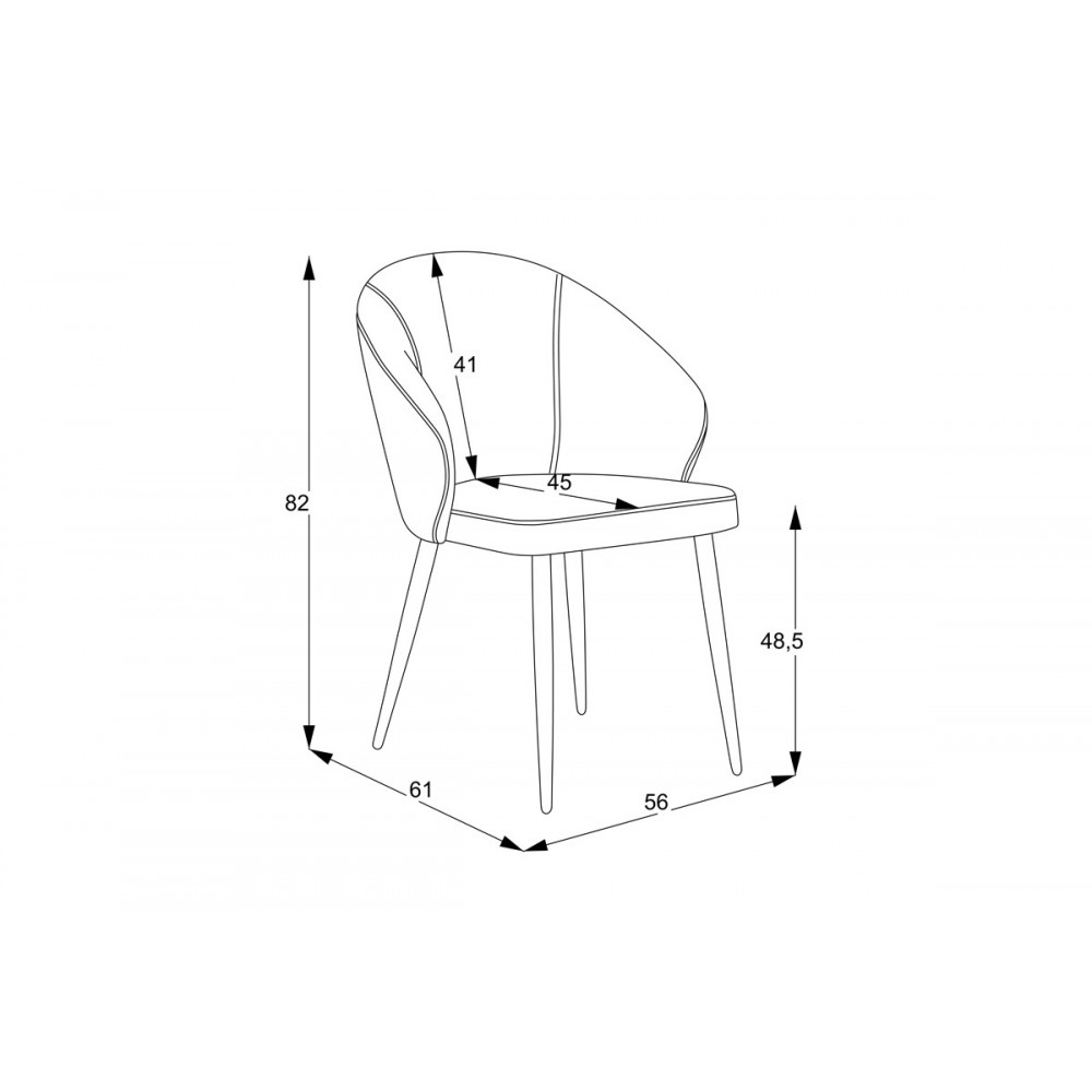 Πολυθρόνα "PATYA" από ύφασμα/μέταλλο σε γκρι/μαύρο χρώμα 56x61x82