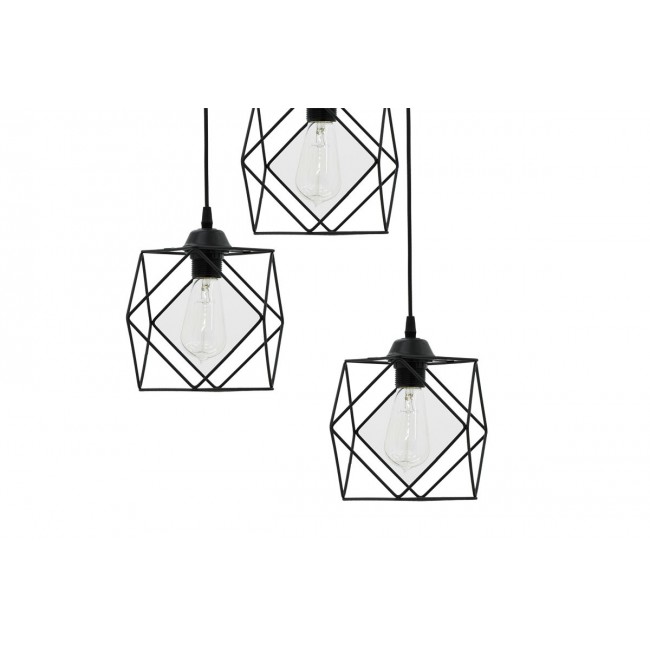 Φωτιστικό οροφής τρίφωτο "KARIN" από μέταλλο σε χρώμα μαύρο 30x30x80