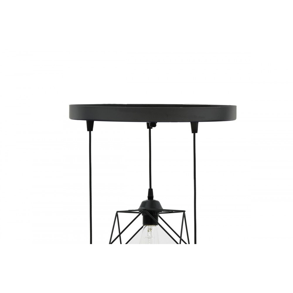 Φωτιστικό οροφής τρίφωτο "KARIN" από μέταλλο σε χρώμα μαύρο 30x30x80