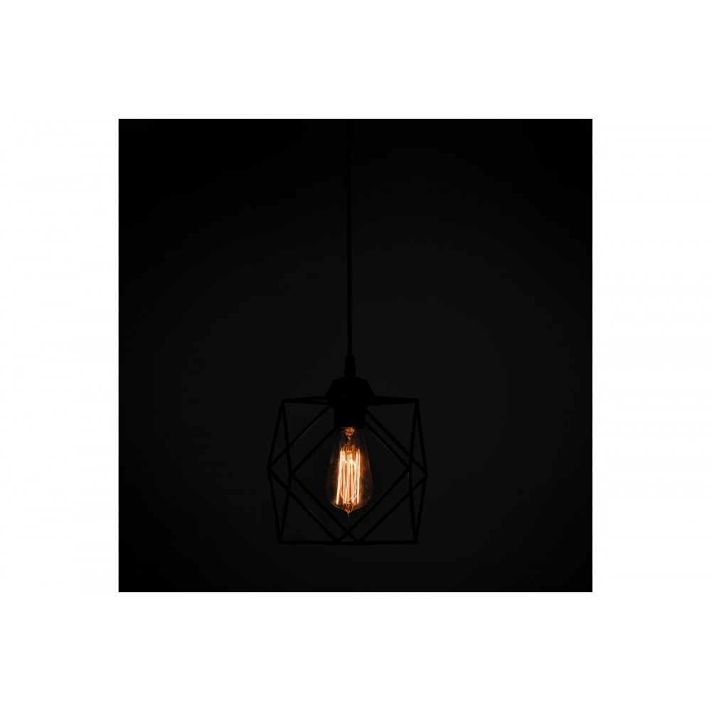 Φωτιστικό οροφής μονόφωτο "ALAMA" από μέταλλο σε χρώμα μαύρο 20x20x74