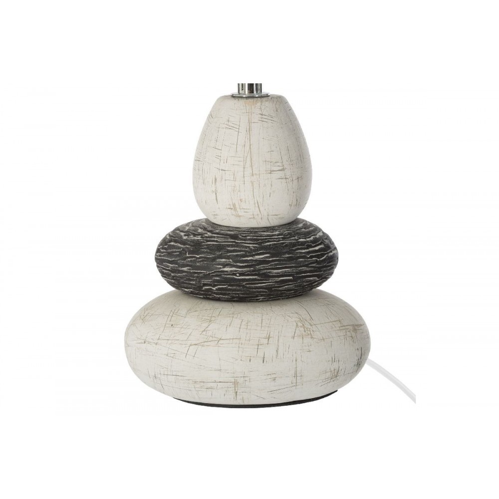Επιτραπέζιο φωτιστικό ''ROCKGEM'' Ε27 από μέταλλο/ύφασμα σε χρώμα ivory/ανθρακί Φ18x33