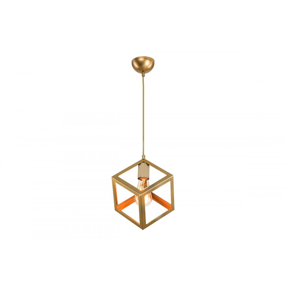 Φωτιστικό οροφής μονόφωτο "DEEPORA" από μέταλλο σε χρώμα χρυσό 20x20x70