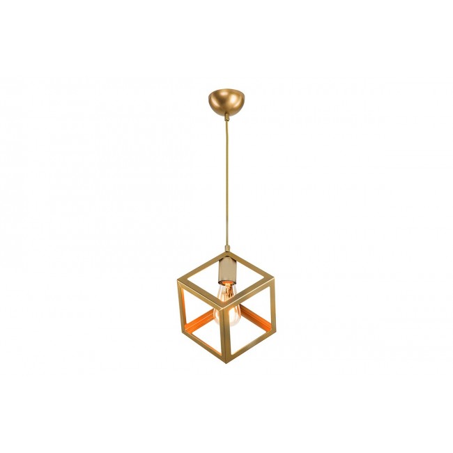 Φωτιστικό οροφής μονόφωτο "DEEPORA" από μέταλλο σε χρώμα χρυσό 20x20x70