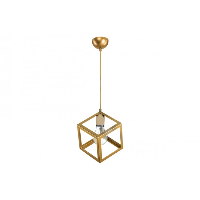 Φωτιστικό οροφής μονόφωτο "DEEPORA" από μέταλλο σε χρώμα χρυσό 20x20x70