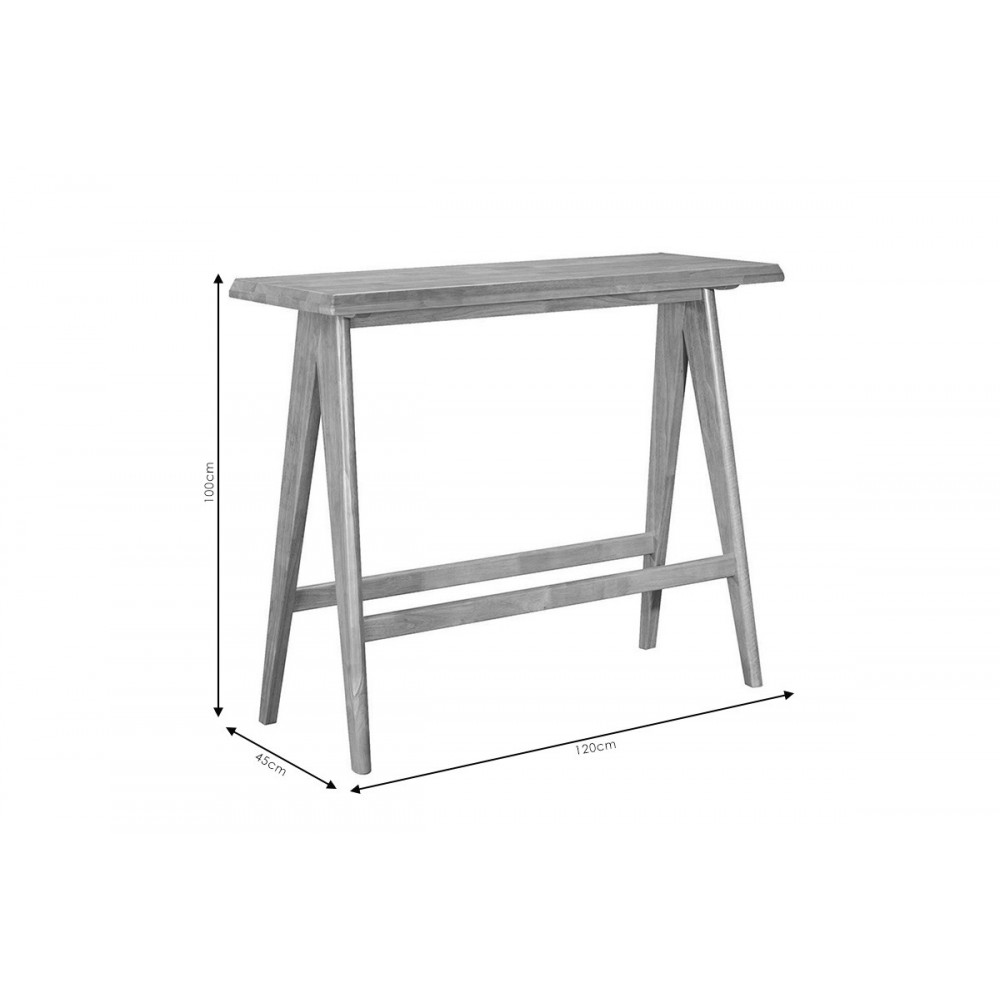 Τραπέζι ''Bar Winslow'' από ξύλο rubberwood σε χρώμα ανοικτό καρυδί 120x45x100