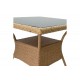 Τραπέζι ''Laura'' από μέταλλο/pe rattan σε χρώμα φυσικό 80x80x75