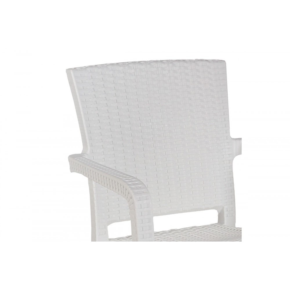 Τραπεζαρία κήπου 5τμχ "GROOVY-HALCYON" από PP σε χρώμα  λευκό 80x80x74,5