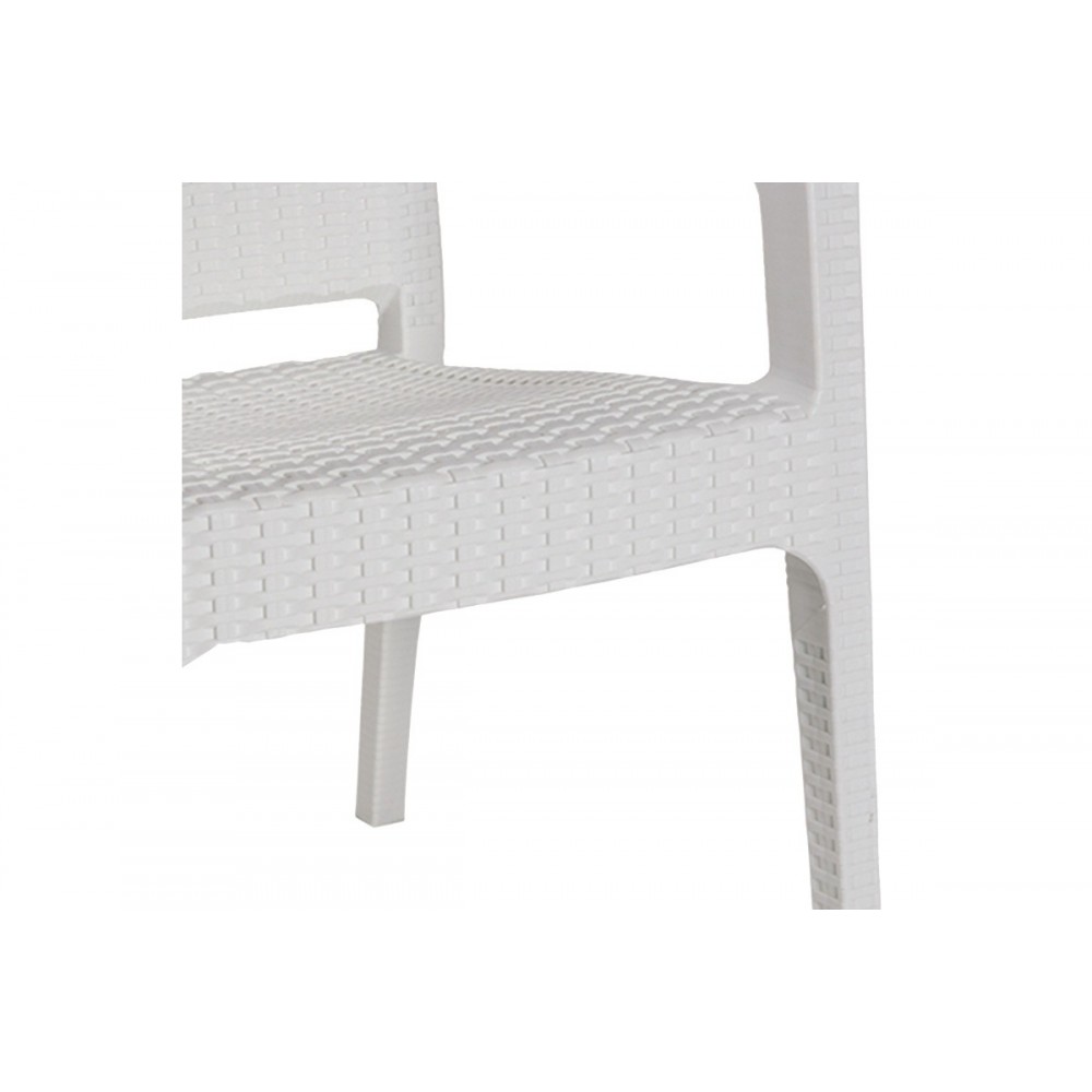 Τραπεζαρία κήπου 5τμχ "GROOVY-HALCYON" από PP σε χρώμα  λευκό 80x80x74,5