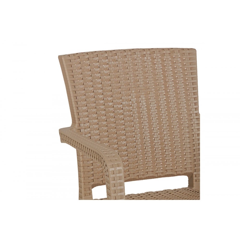 Τραπεζαρία κήπου 3τμχ "GROOVY-HALCYON" από PP σε χρώμα cappuccino 80x80x74,5