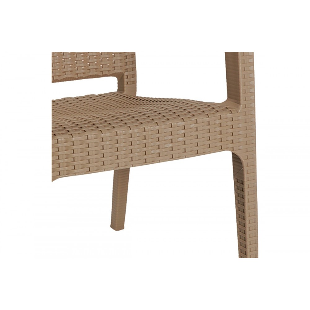 Τραπεζαρία κήπου 5τμχ "GROOVY-HALCYON" από PP σε χρώμα cappuccino 80x80x74,5