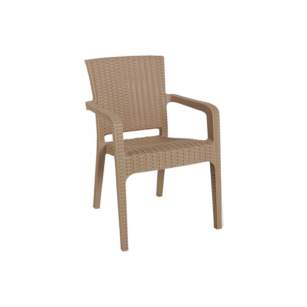 Τραπεζαρία κήπου ''Explore-Halcyon'' σετ 3τεμ από PP σε χρώμα cappuccino 90x90x73,5