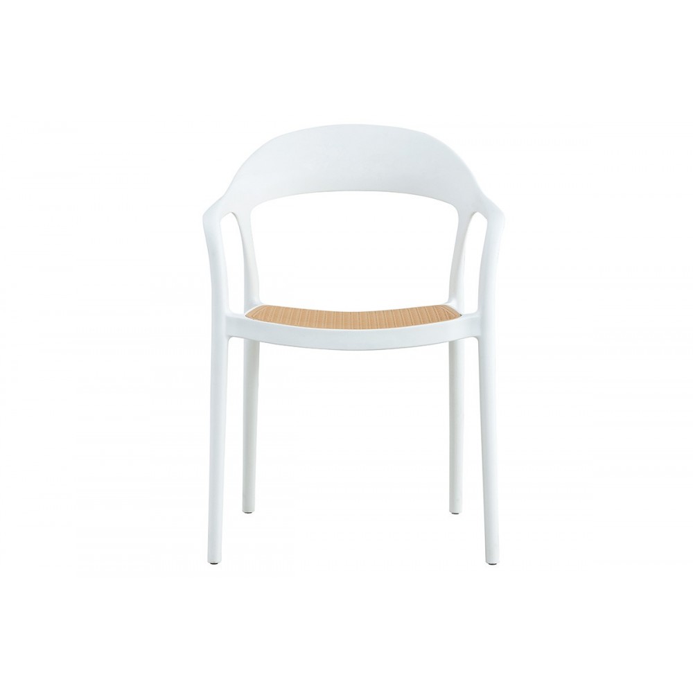 Καρέκλα "EMBER" από PP σε χρώμα μπεζ/λευκό 52.5x56.5x81