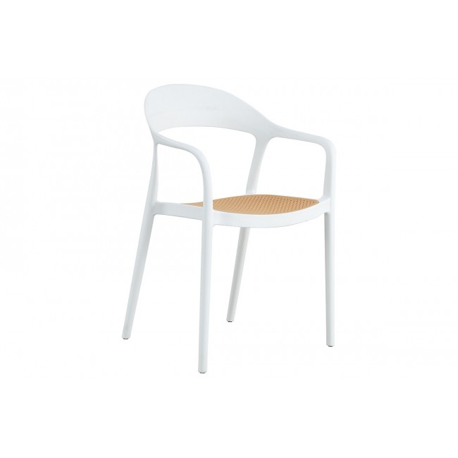 Καρέκλα "EMBER" από PP σε χρώμα μπεζ/λευκό 52.5x56.5x81