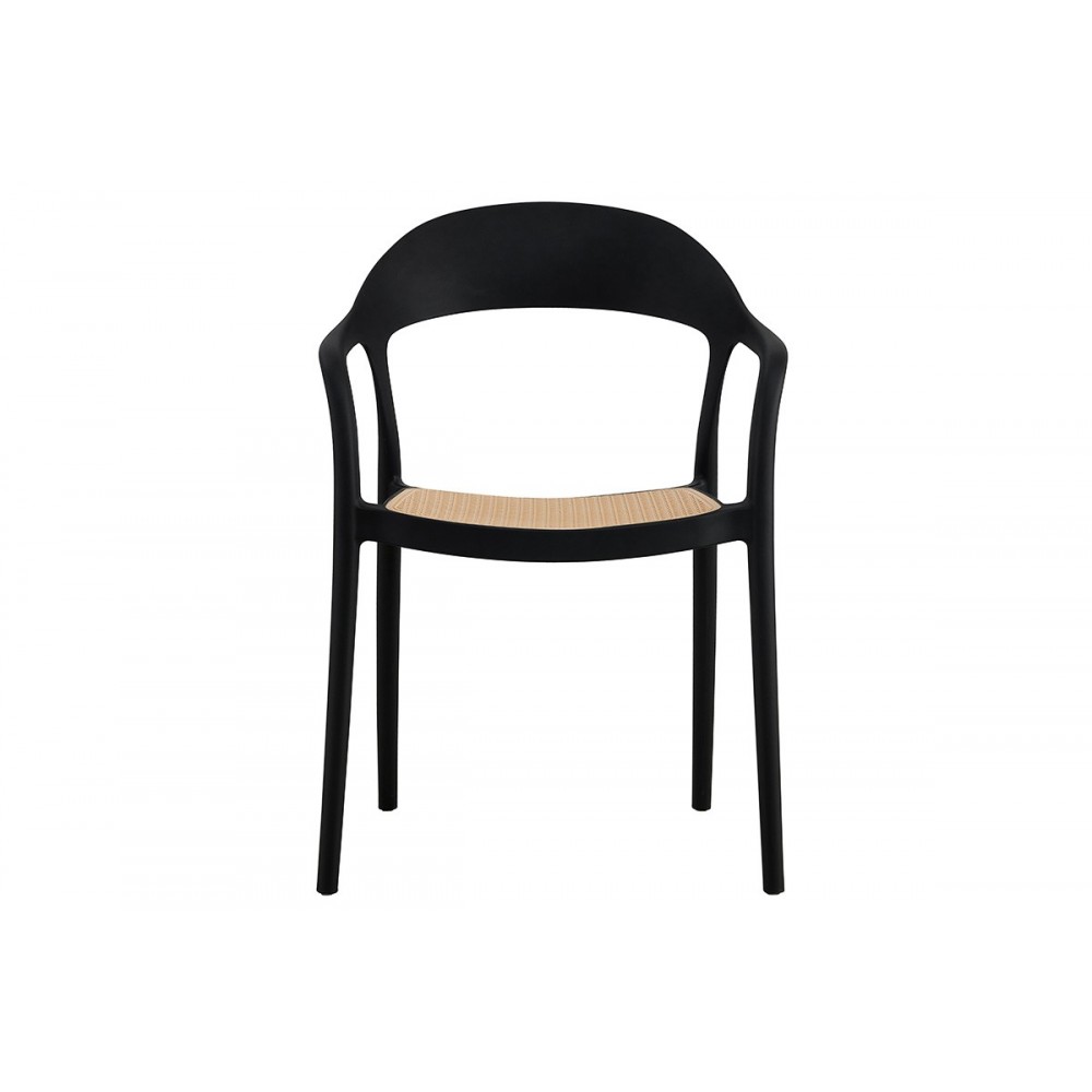 Καρέκλα "EMBER" από PP σε χρώμα μπεζ/μαύρο 52.5x56.5x81