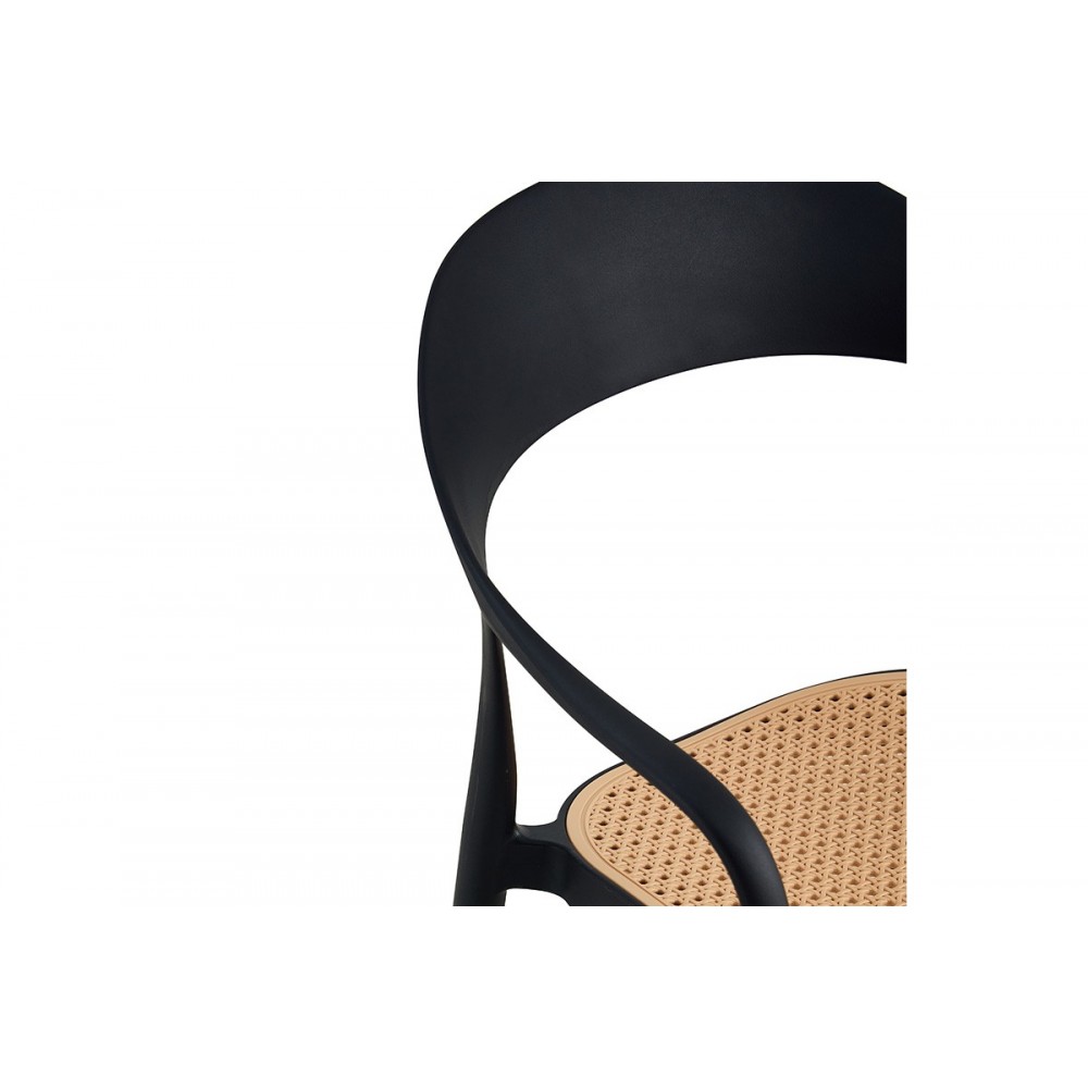 Καρέκλα "EMBER" από PP σε χρώμα μπεζ/μαύρο 52.5x56.5x81