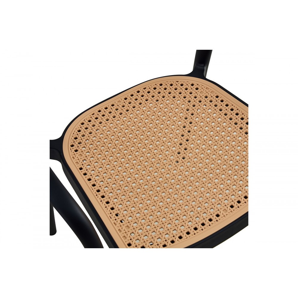 Καρέκλα "EMBER" από PP σε χρώμα μπεζ/μαύρο 52.5x56.5x81