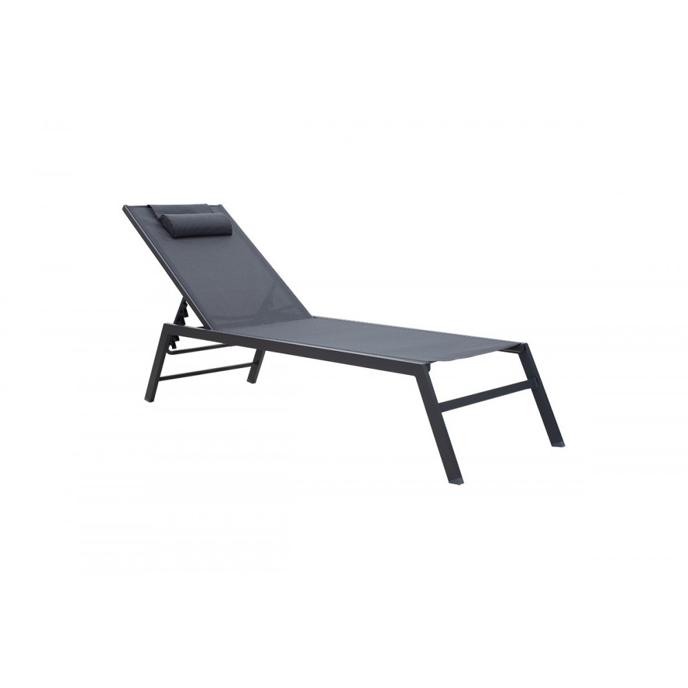 Ξαπλώστρα ''Kiara'' από αλουμίνιο/textilene σε χρώμα ανθρακί