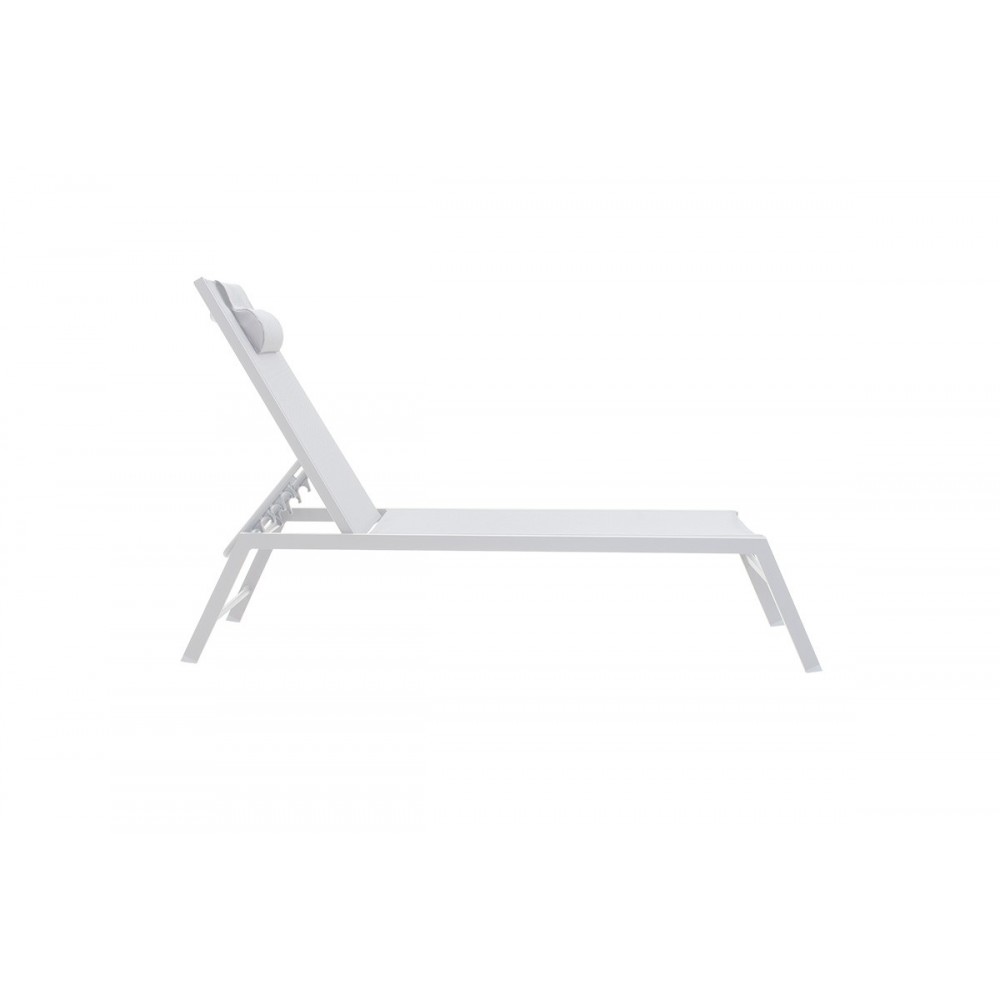 Ξαπλώστρα ''Kiara'' από αλουμίνιο σε χρώμα λευκό-textilene/μπεζ