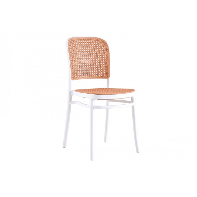 Καρέκλα "JUNIPER" από PP σε χρώμα μπεζ/λευκό 51x40.5x86.5