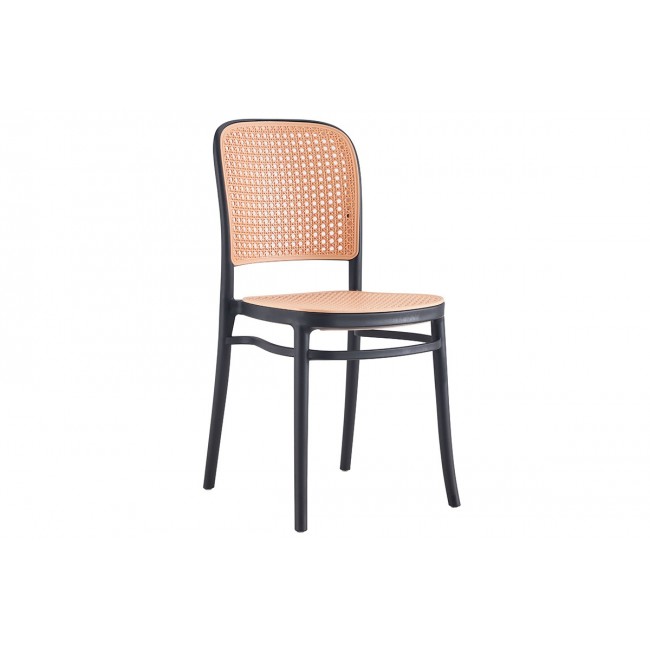 Καρέκλα "JUNIPER" από PP σε χρώμα μπεζ/μαύρο 51x40.5x86.5
