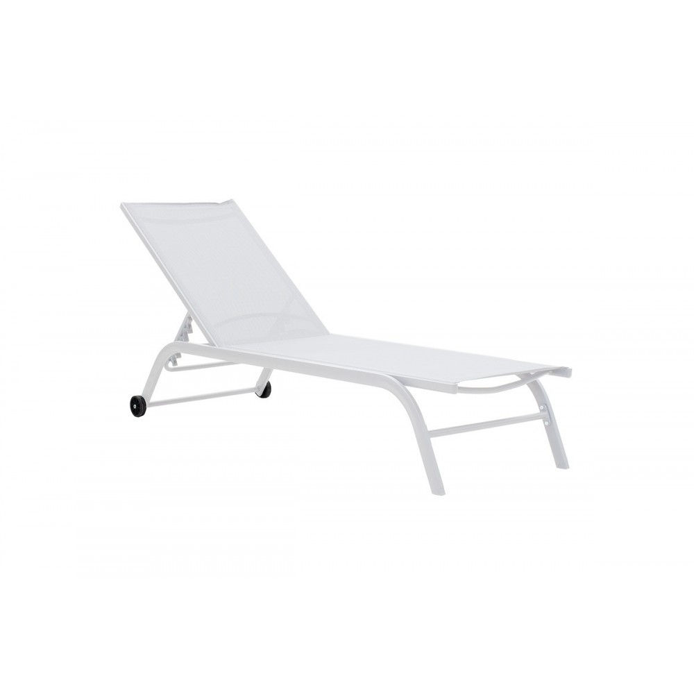 Ξαπλώστρα ''Jaipur'' από αλουμίνιο σε χρώμα λευκό-textilene/μπεζ