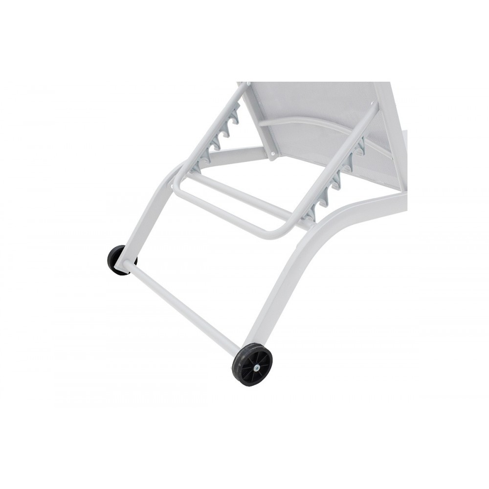 Ξαπλώστρα ''Jaipur'' από αλουμίνιο σε χρώμα λευκό-textilene/μπεζ