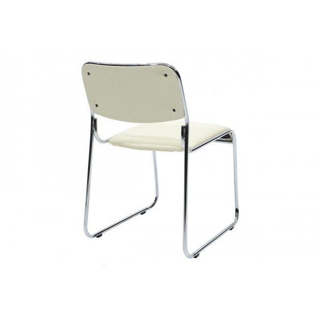 Καρέκλα επισκέπτη ''Asher'' από μέταλλο/ PVC σε χρώμα λευκό
