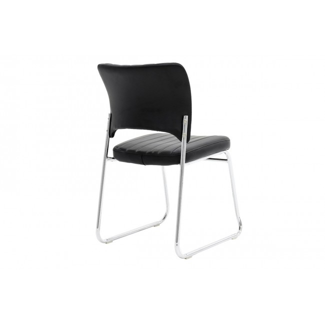 Καρέκλα επισκέπτη ''Amelia'' από μέταλλο/PU σε χρώμα μαύρο-πόδι χρωμίου