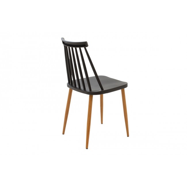 Καρέκλα ''Aurora'' από PP σε χρώμα μαύρο-φυσικό πόδι 43x48x79