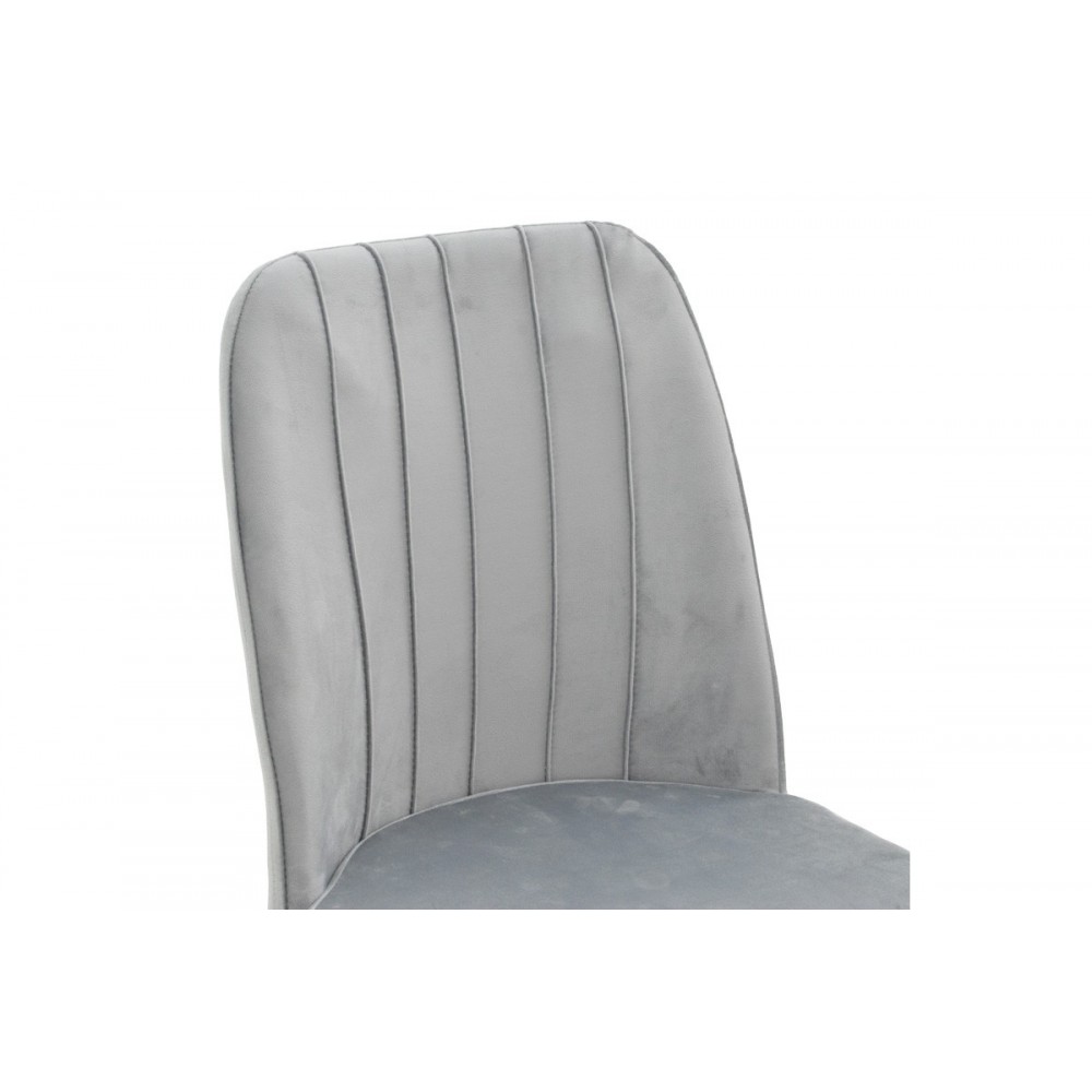 Καρέκλα ''VESPERA I'' από βελούδο σε χρώμα γκρι/καρυδί 45x52x95