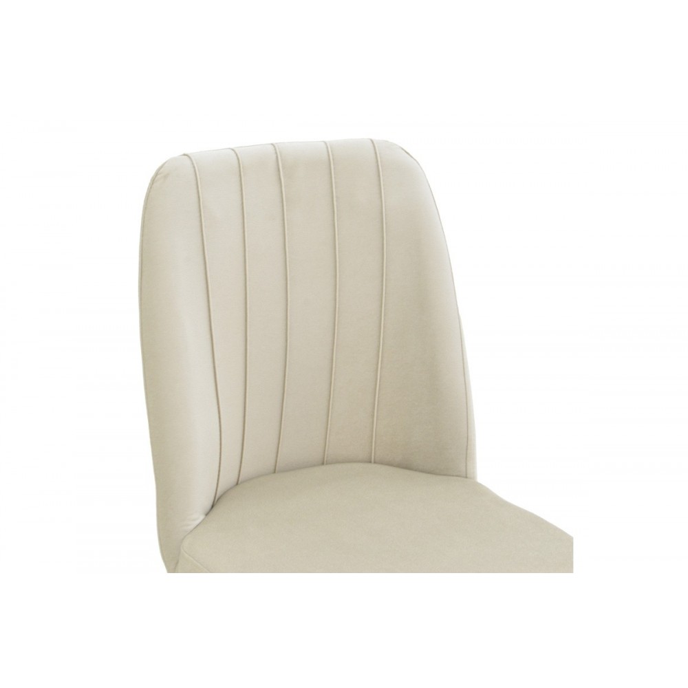 Καρέκλα ''VESPERA I'' από βελούδο σε χρώμα εκρού/καρυδί 45x52x95