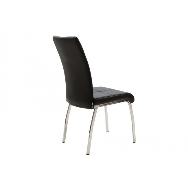 Καρέκλα ''ARIADNE'' από PU σε χρώμα μαύρο/πόδι χρωμίου
