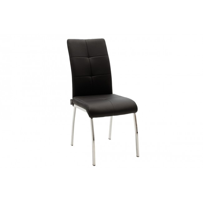 Καρέκλα ''ARIADNE'' από PU σε χρώμα μαύρο/πόδι χρωμίου