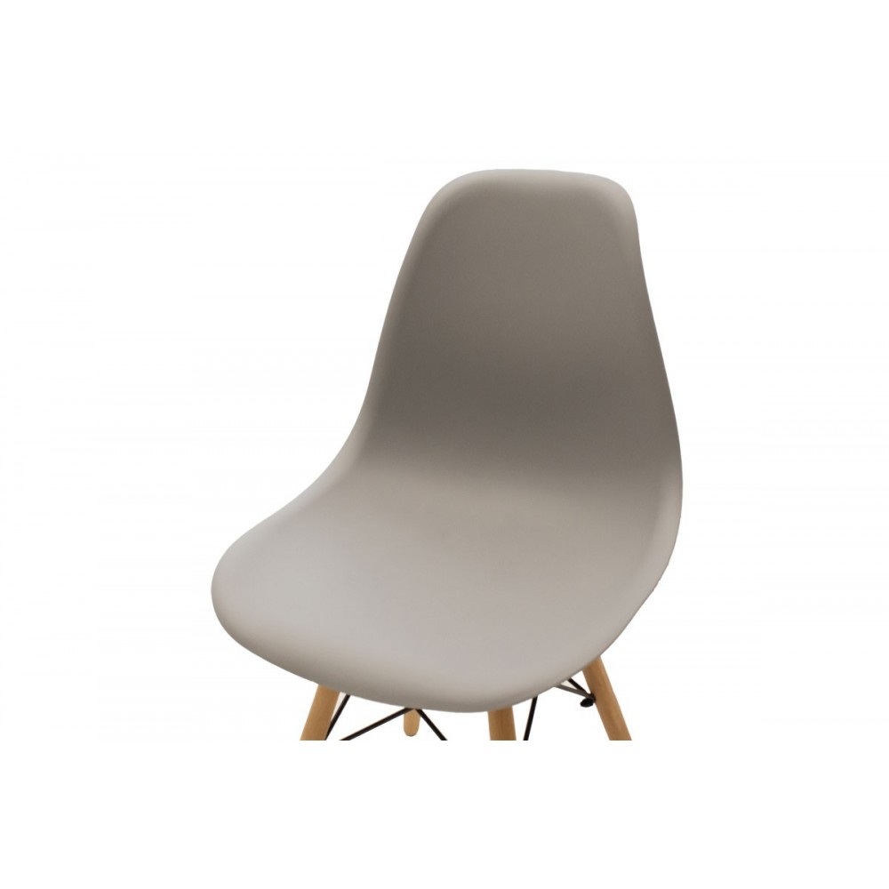 Καρέκλα ''JULITA'' από PP σε χρώμα γκρι/φυσικό πόδι 41x46x83