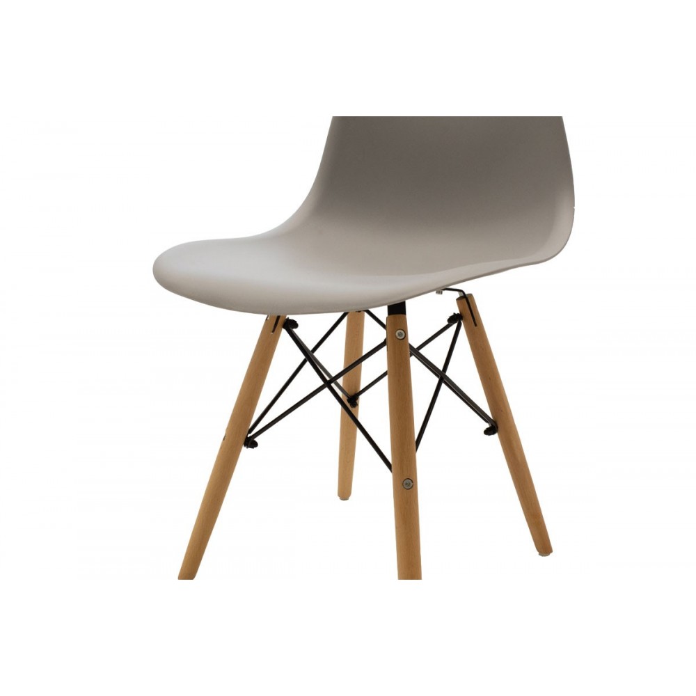 Καρέκλα ''JULITA'' από PP σε χρώμα γκρι/φυσικό πόδι 41x46x83