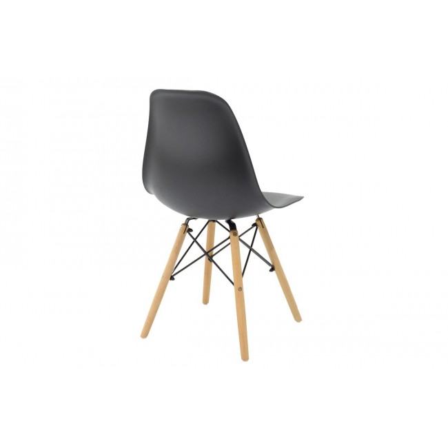 Καρέκλα ''JULITA'' από PP/ξύλο σε χρώμα μαύρο-φυσικό πόδι 41x46x83